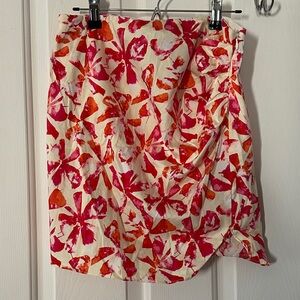 Royalty by Maluma Floral Print Skirt in Pink and Orange